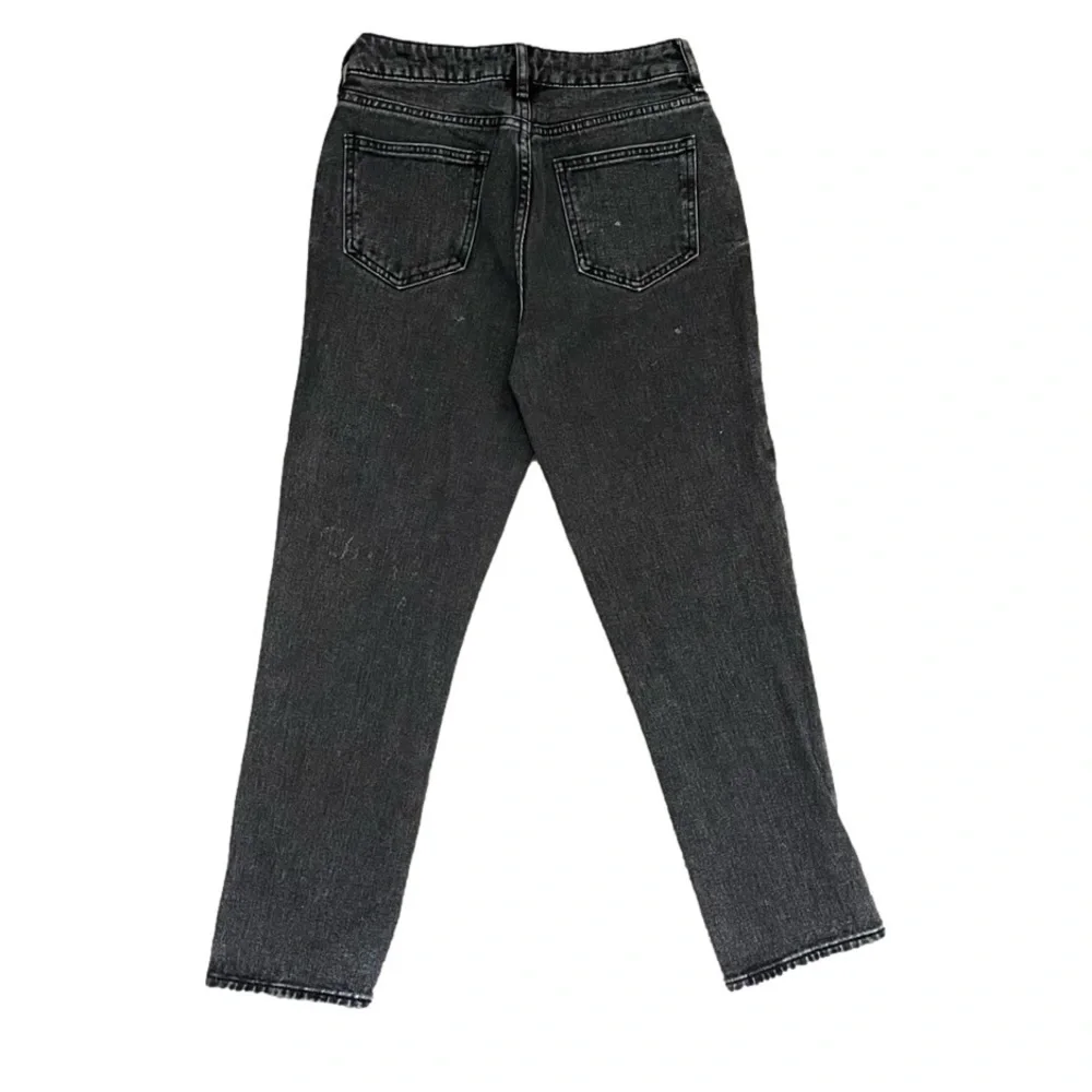 Pacsun Mom Denim Jeans 25 Dark Gray Straight Leg Whiskering Casual Pockets - Picture 6 of 8